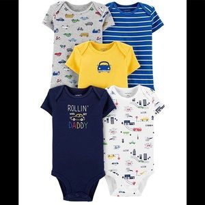 Carter's Baby Boys 5 Pack Cotton  Bodysuits